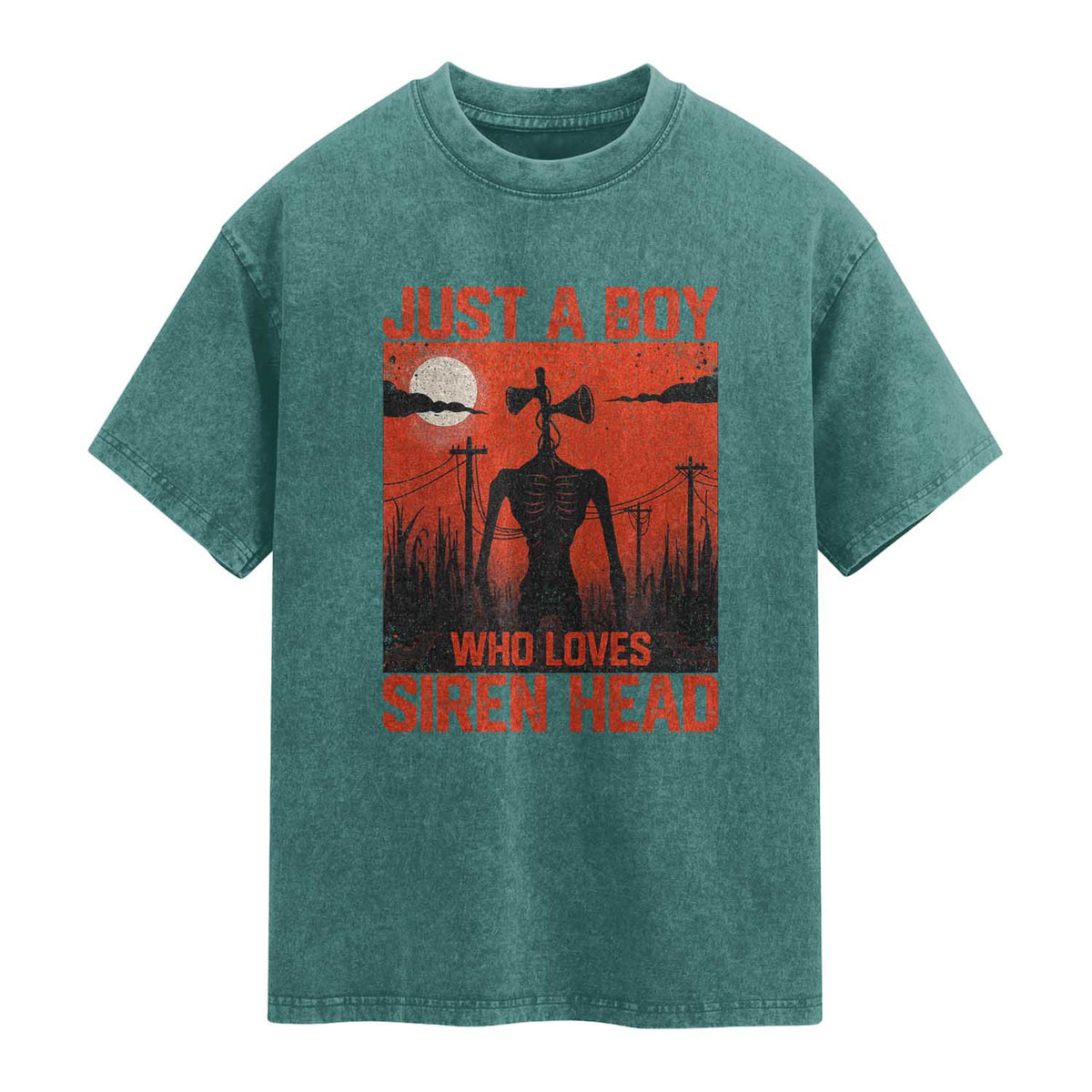 Siren Head Washed Cotton T-Shirt American Cryptid Lovers Boy