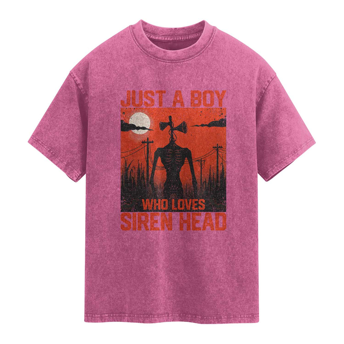 Siren Head Washed Cotton T-Shirt American Cryptid Lovers Boy