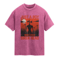 Siren Head Washed Cotton T-Shirt American Cryptid Lovers Boy