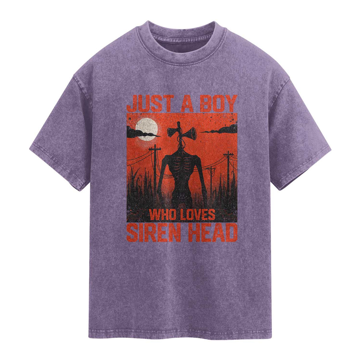 Siren Head Washed Cotton T-Shirt American Cryptid Lovers Boy