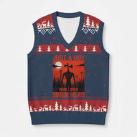 Siren Head V-Neck Knit Sweater Vest American Cryptid Lovers Boy - Wonder Print Shop