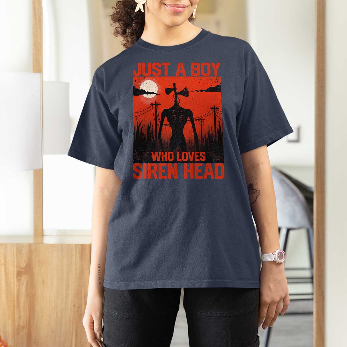 Siren Head T Shirt For Women American Cryptid Lovers Boy - Wonder Print Shop