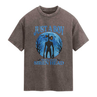 Siren Head Washed Cotton T-Shirt Supernatural American Cryptid Boys