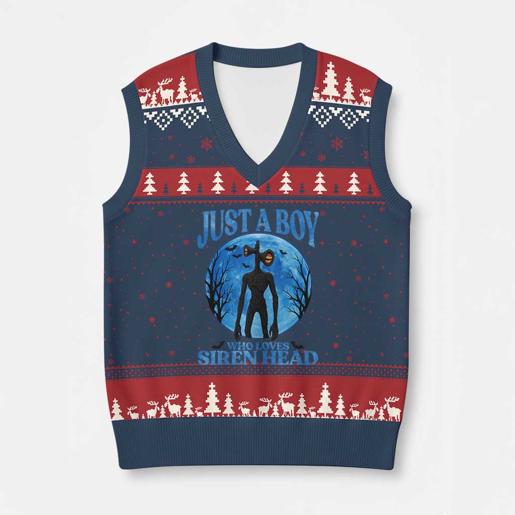 Siren Head V-Neck Knit Sweater Vest Supernatural American Cryptid Boys - Wonder Print Shop