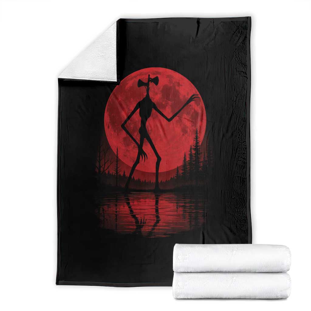 Siren Head Throw Blanket Supernatural American Cryptid Full Blood Moon Halloween - Wonder Print Shop