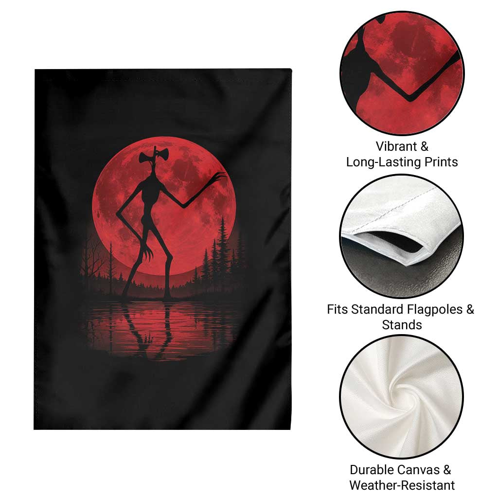 Siren Head Garden Flag Supernatural American Cryptid Full Blood Moon Halloween - Wonder Print Shop