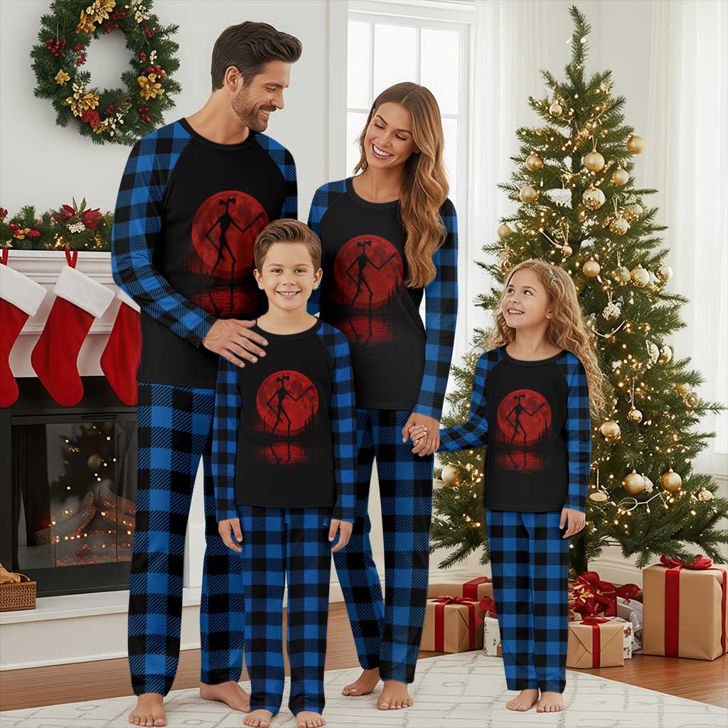 Siren Head Plaid Pajama Set Supernatural American Cryptid Full Blood Moon Halloween - Wonder Print Shop