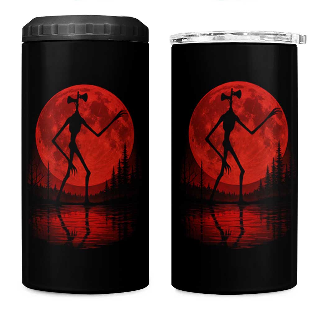 Siren Head 4 in 1 Can Cooler Tumbler Supernatural American Cryptid Full Blood Moon Halloween - Wonder Print Shop
