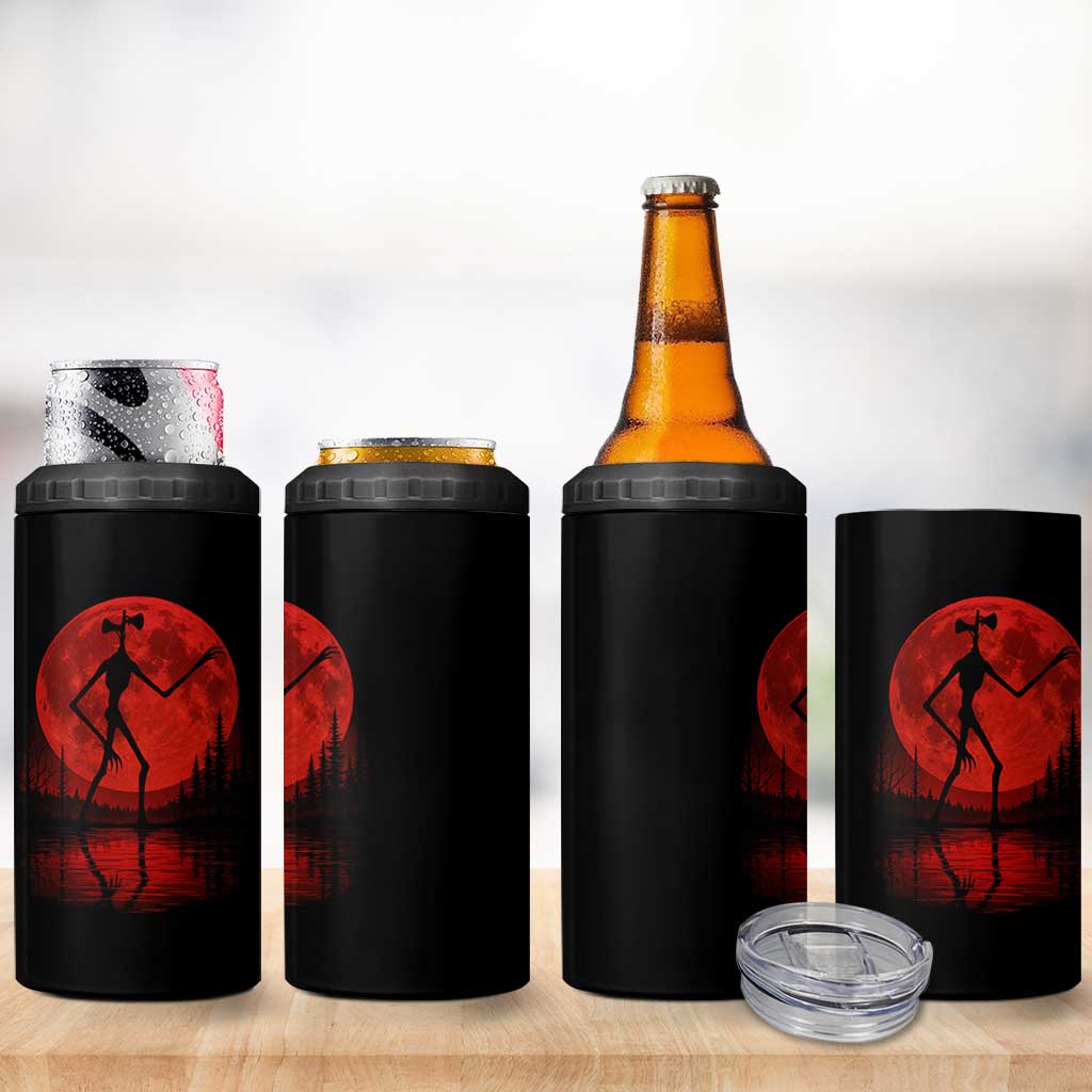 Siren Head 4 in 1 Can Cooler Tumbler Supernatural American Cryptid Full Blood Moon Halloween - Wonder Print Shop