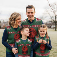 Siren Head V-Neck Knit Sweater Vest Supernatural American Cryptid Full Blood Moon Halloween - Wonder Print Shop