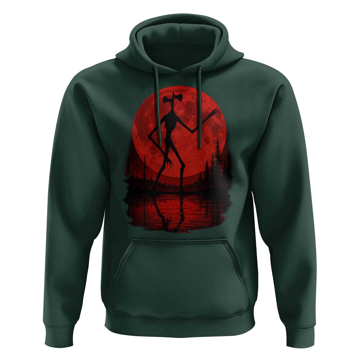Siren Head Hoodie Supernatural American Cryptid Full Blood Moon Halloween - Wonder Print Shop