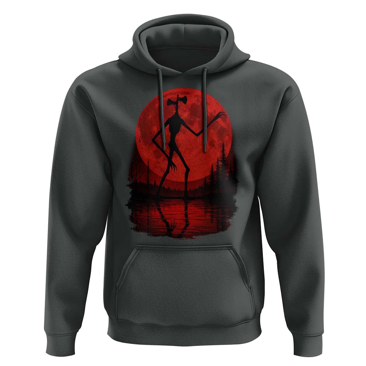 Siren Head Hoodie Supernatural American Cryptid Full Blood Moon Halloween - Wonder Print Shop