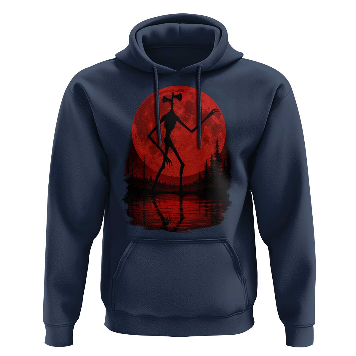 Siren Head Hoodie Supernatural American Cryptid Full Blood Moon Halloween - Wonder Print Shop