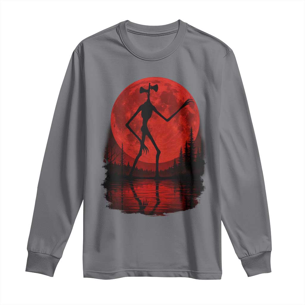 Siren Head Long Sleeve Shirt Supernatural American Cryptid Full Blood Moon Halloween - Wonder Print Shop