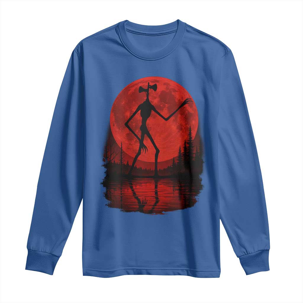 Siren Head Long Sleeve Shirt Supernatural American Cryptid Full Blood Moon Halloween - Wonder Print Shop