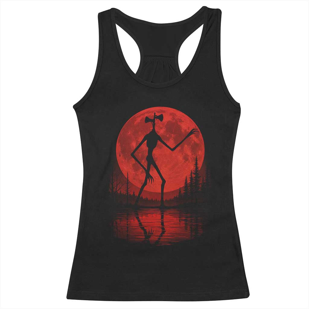 Siren Head Racerback Tank Top Supernatural American Cryptid Full Blood Moon Halloween - Wonder Print Shop