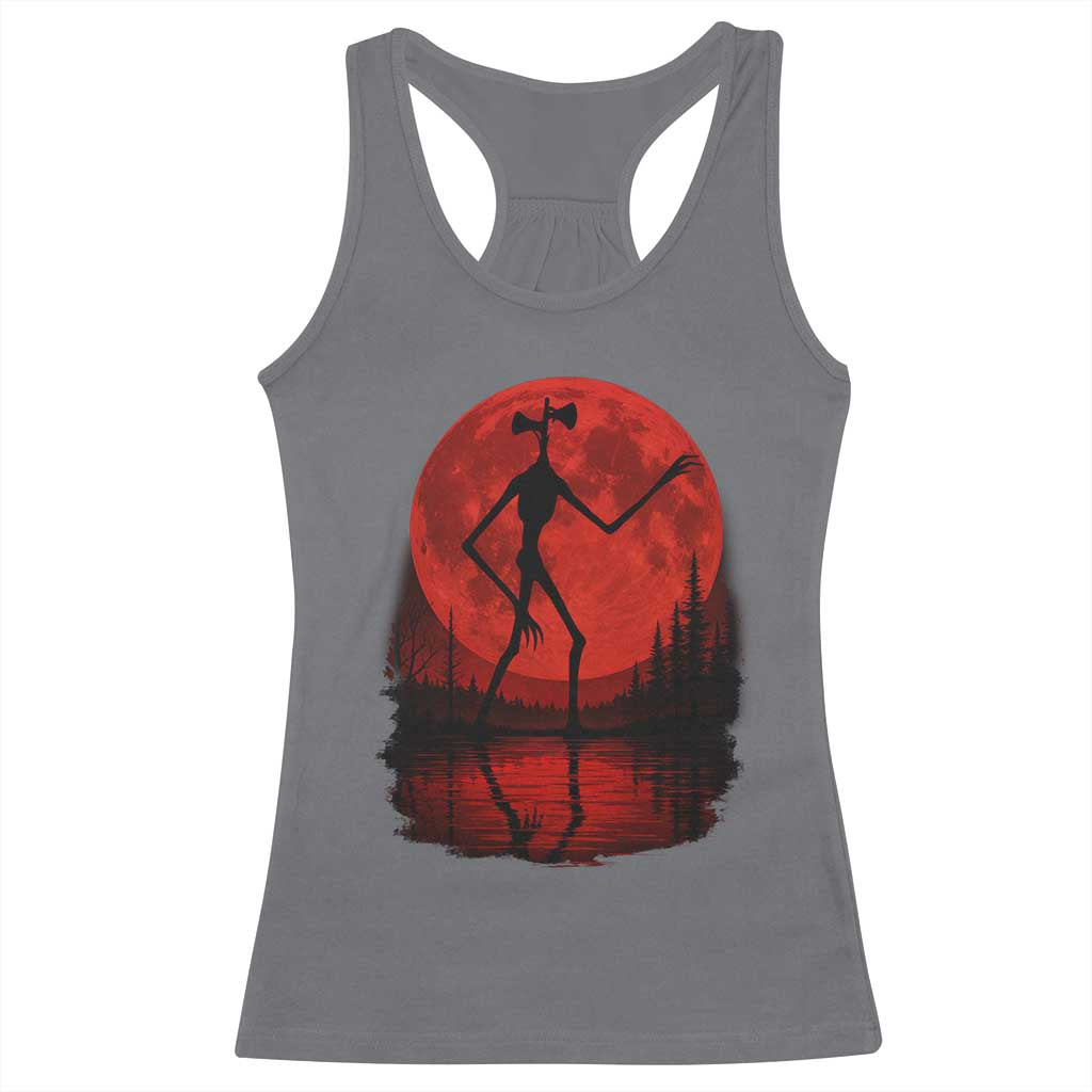 Siren Head Racerback Tank Top Supernatural American Cryptid Full Blood Moon Halloween - Wonder Print Shop