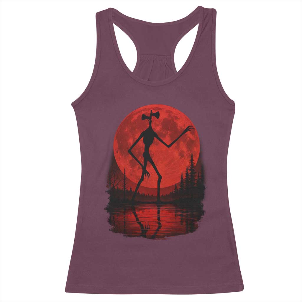 Siren Head Racerback Tank Top Supernatural American Cryptid Full Blood Moon Halloween - Wonder Print Shop