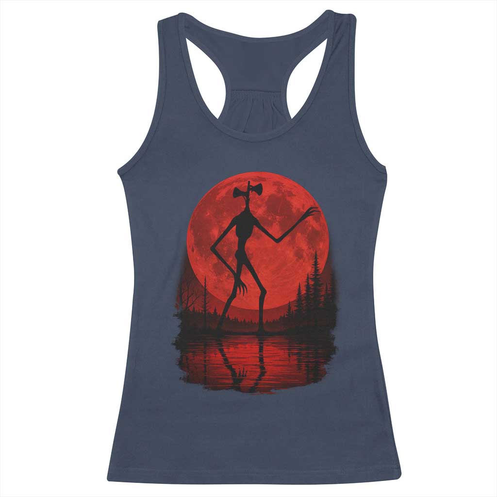 Siren Head Racerback Tank Top Supernatural American Cryptid Full Blood Moon Halloween - Wonder Print Shop