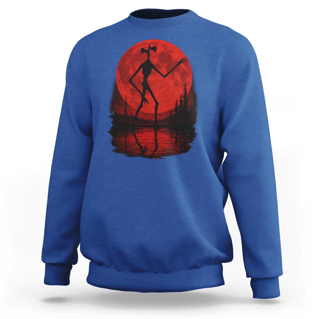 Siren Head Sweatshirt Supernatural American Cryptid Full Blood Moon Halloween - Wonder Print Shop