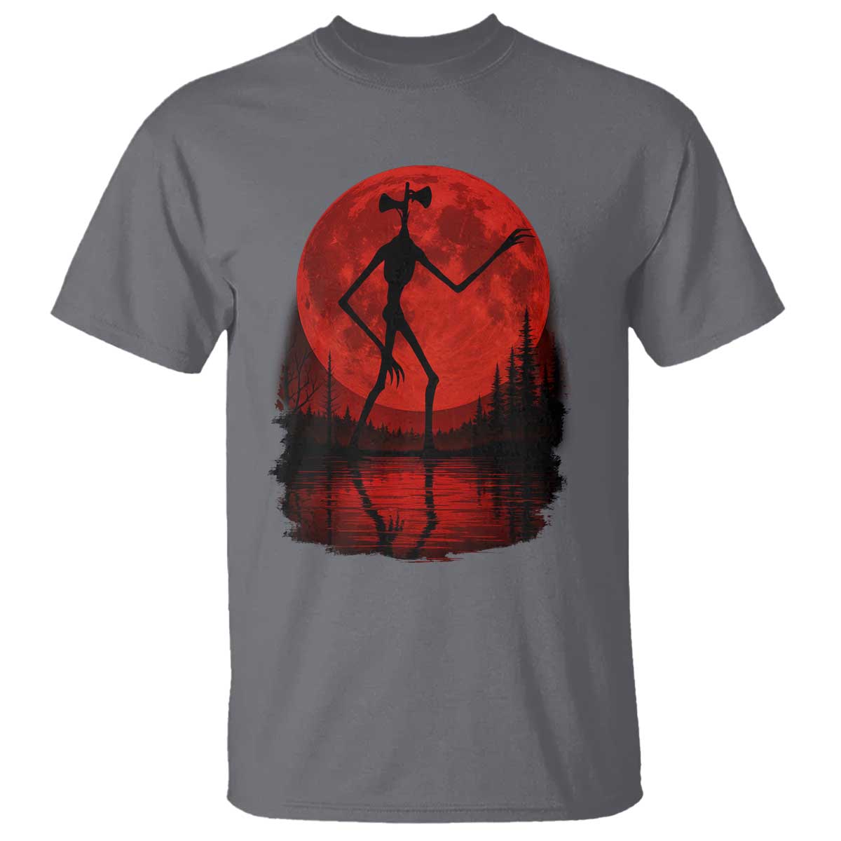 Siren Head T Shirt Supernatural American Cryptid Full Blood Moon Halloween - Wonder Print Shop