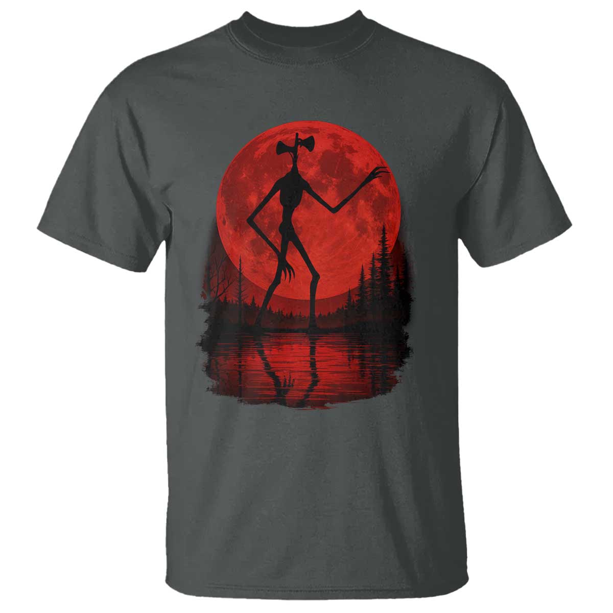 Siren Head T Shirt Supernatural American Cryptid Full Blood Moon Halloween - Wonder Print Shop