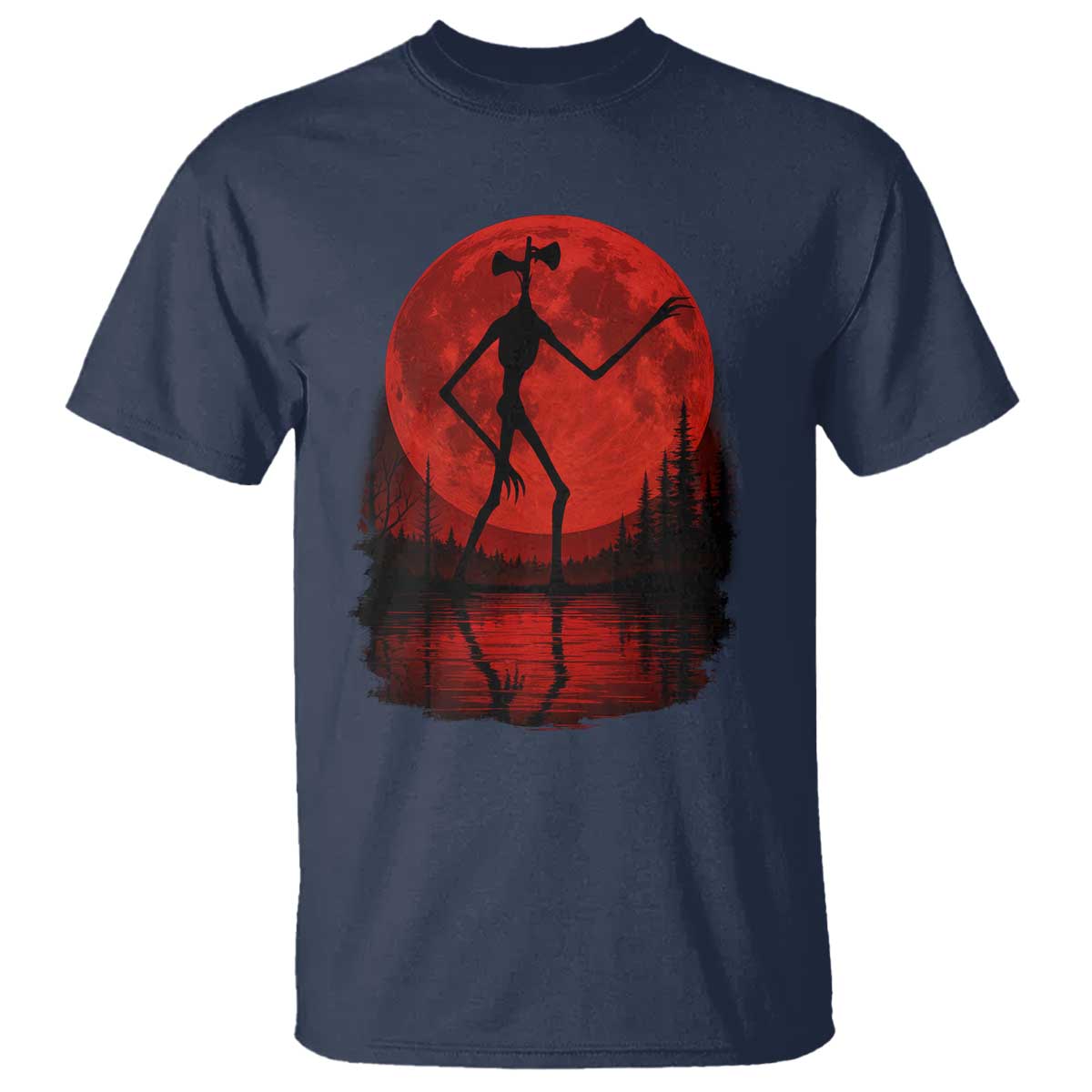 Siren Head T Shirt Supernatural American Cryptid Full Blood Moon Halloween - Wonder Print Shop