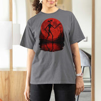Siren Head T Shirt For Women Supernatural American Cryptid Full Blood Moon Halloween - Wonder Print Shop