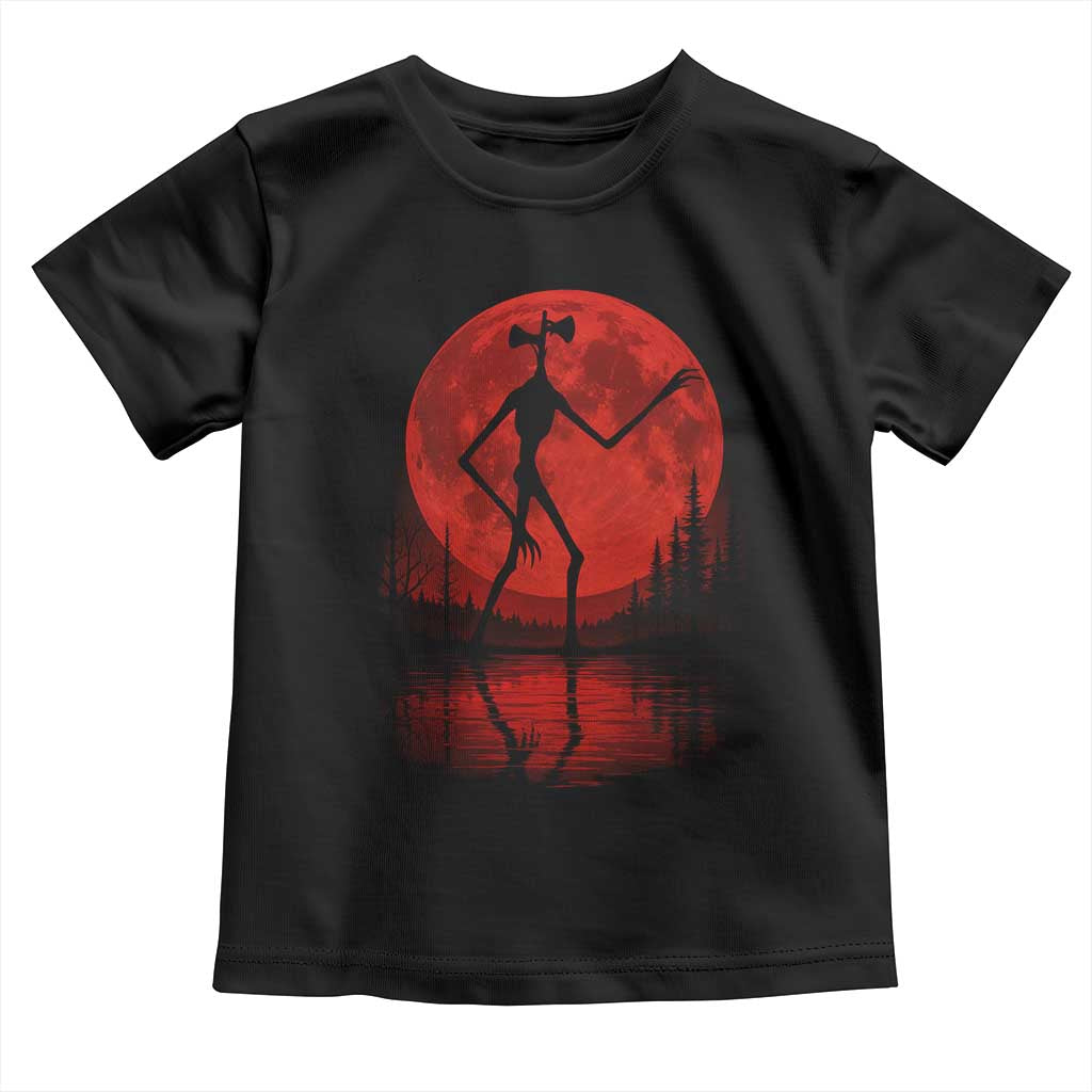 Siren Head Toddler T Shirt Supernatural American Cryptid Full Blood Moon Halloween - Wonder Print Shop