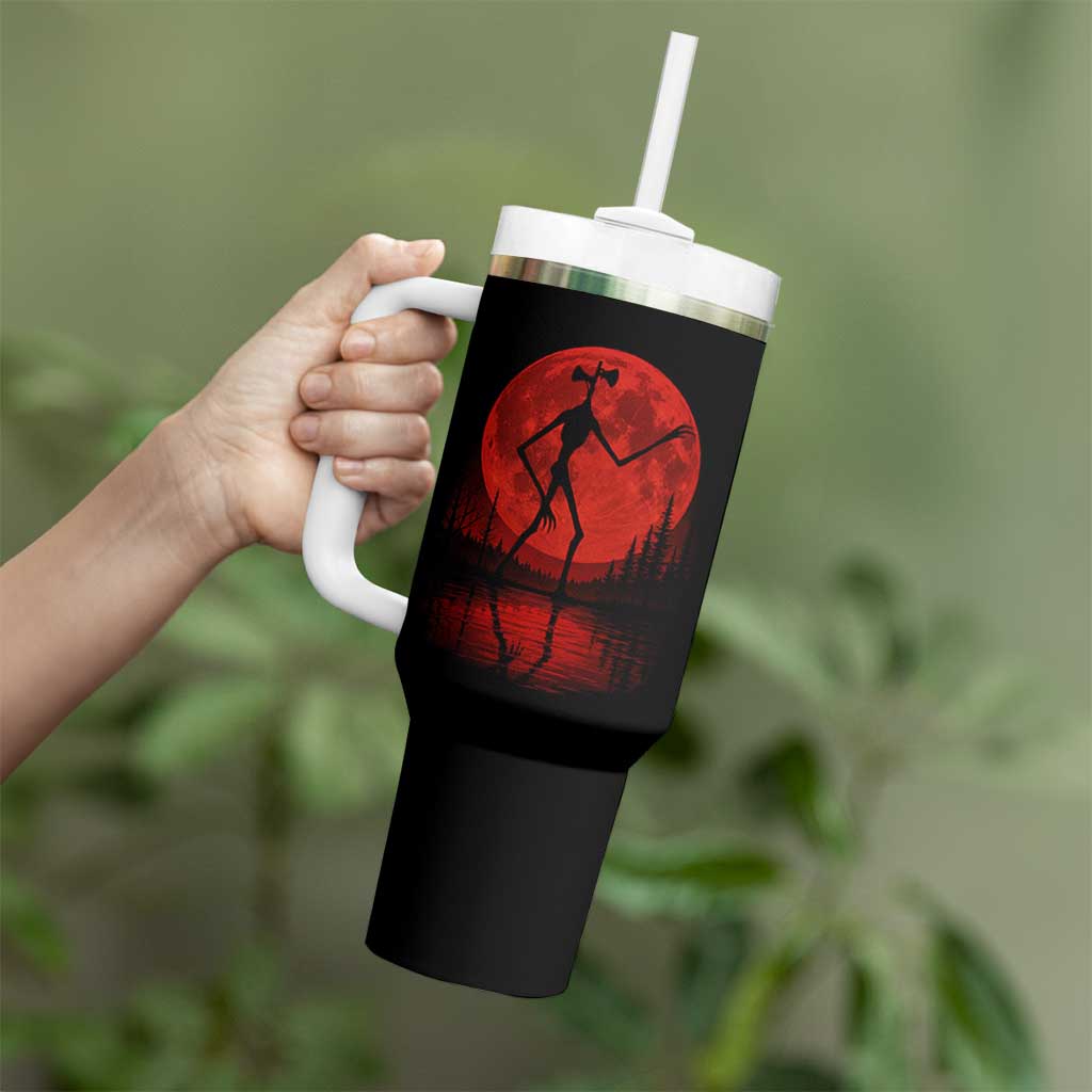 Siren Head Tumbler With Handle Supernatural American Cryptid Full Blood Moon Halloween - Wonder Print Shop
