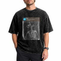 Funny Siren Head Washed Cotton T-Shirt Ring with Motion Meme