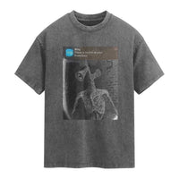 Funny Siren Head Washed Cotton T-Shirt Ring with Motion Meme