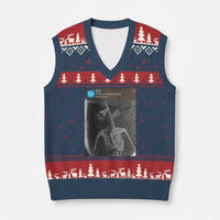 Funny Siren Head V-Neck Knit Sweater Vest Ring with Motion Meme - Wonder Print Shop