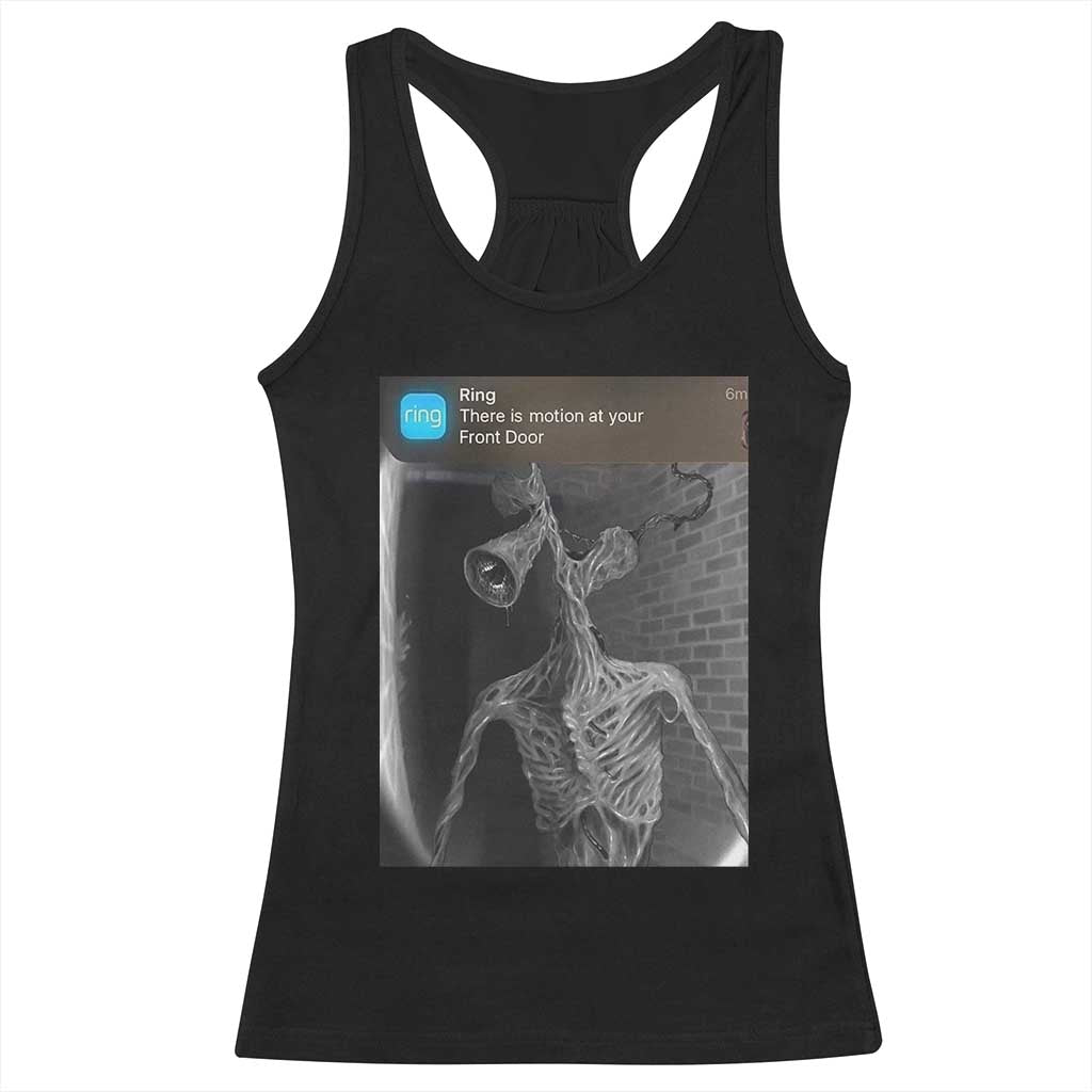 Funny Siren Head Racerback Tank Top Ring with Motion Meme - Wonder Print Shop