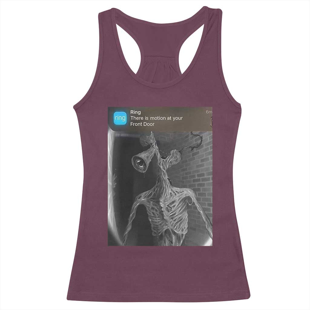 Funny Siren Head Racerback Tank Top Ring with Motion Meme - Wonder Print Shop
