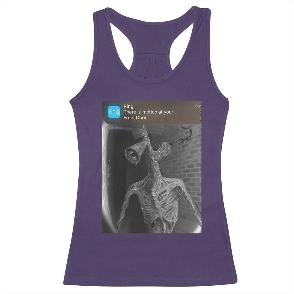 Funny Siren Head Racerback Tank Top Ring with Motion Meme - Wonder Print Shop