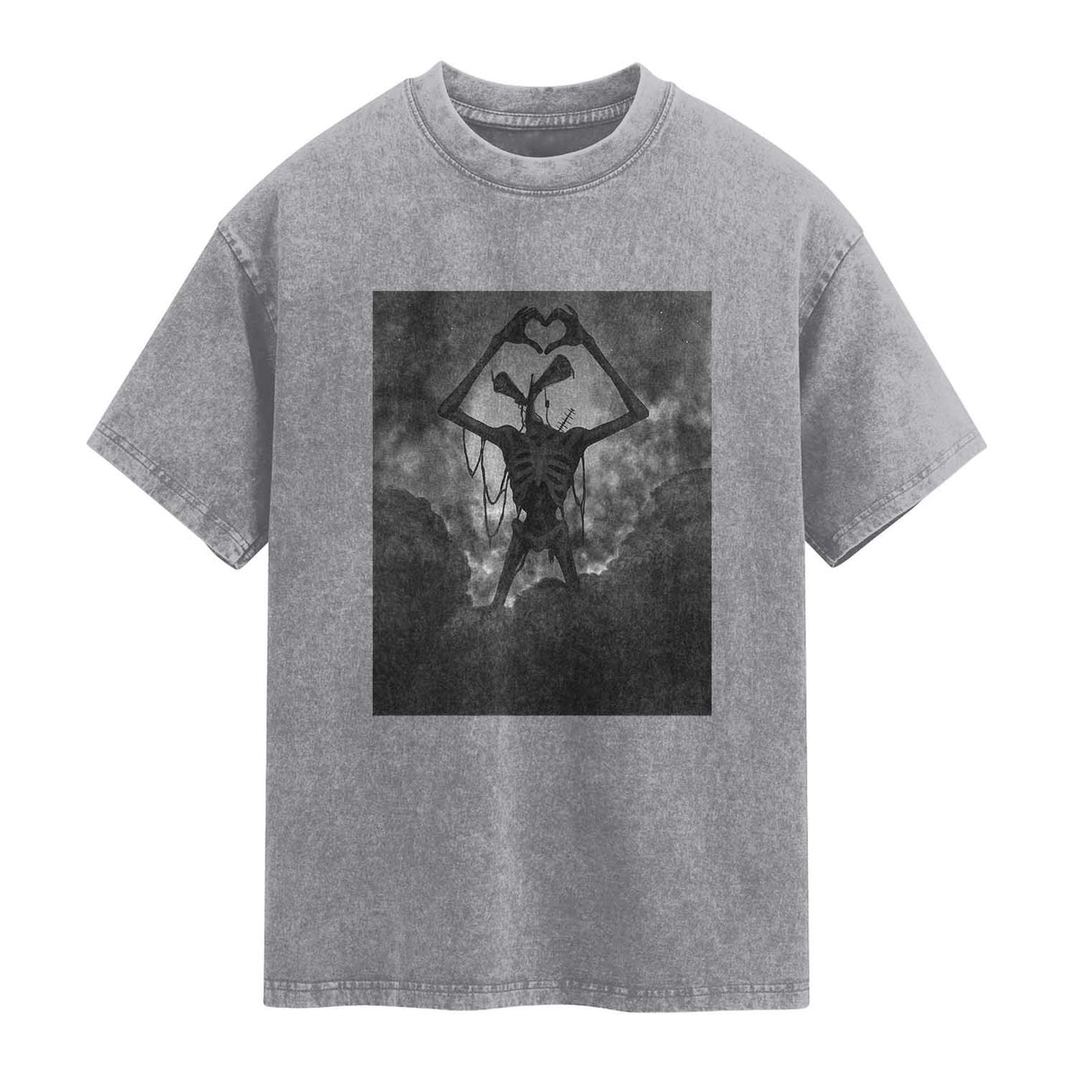 Siren Head Washed Cotton T-Shirt Horror Poster Halloween Supernatural American Cryptid