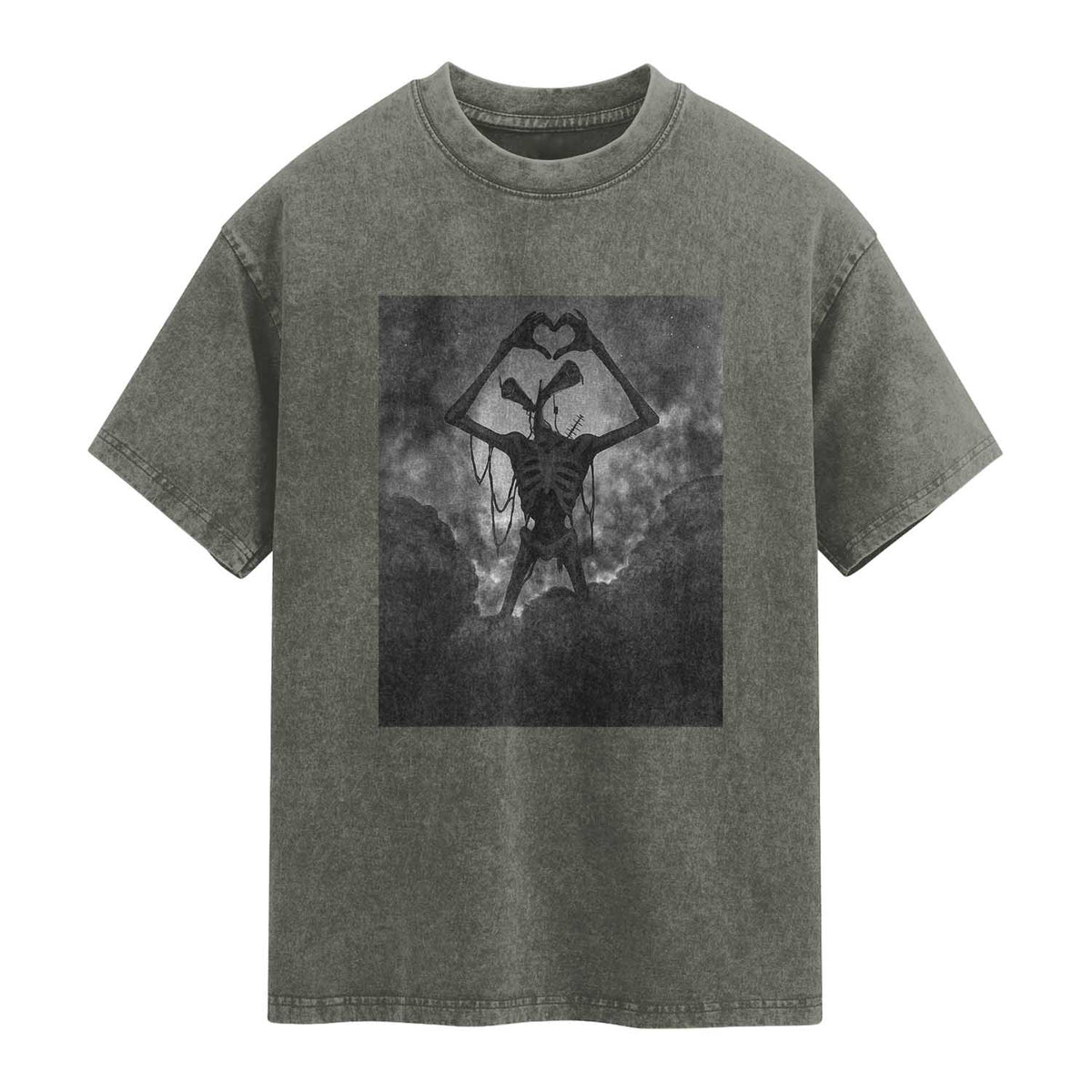 Siren Head Washed Cotton T-Shirt Horror Poster Halloween Supernatural American Cryptid