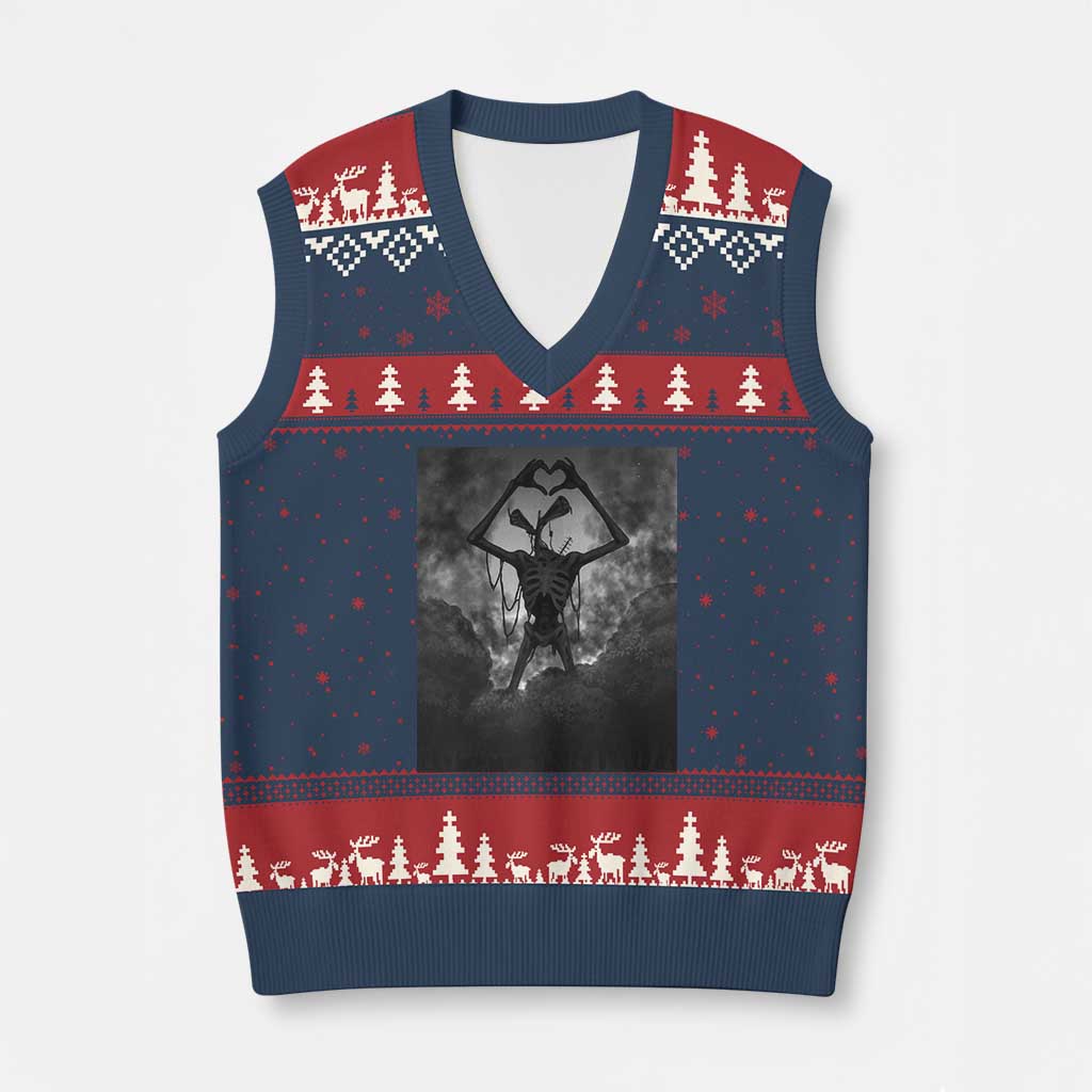 Siren Head V-Neck Knit Sweater Vest Horror Poster Halloween Supernatural American Cryptid - Wonder Print Shop