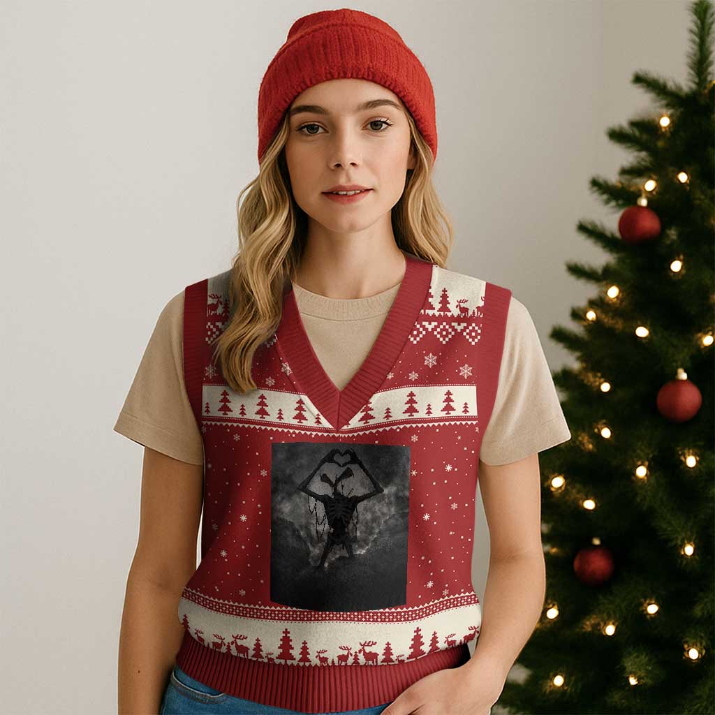 Siren Head V-Neck Knit Sweater Vest Horror Poster Halloween Supernatural American Cryptid - Wonder Print Shop