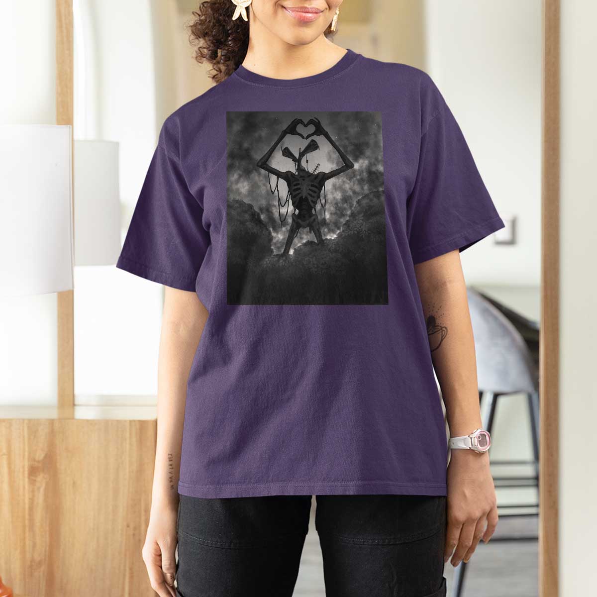 Siren Head T Shirt For Women Horror Poster Halloween Supernatural American Cryptid - Wonder Print Shop