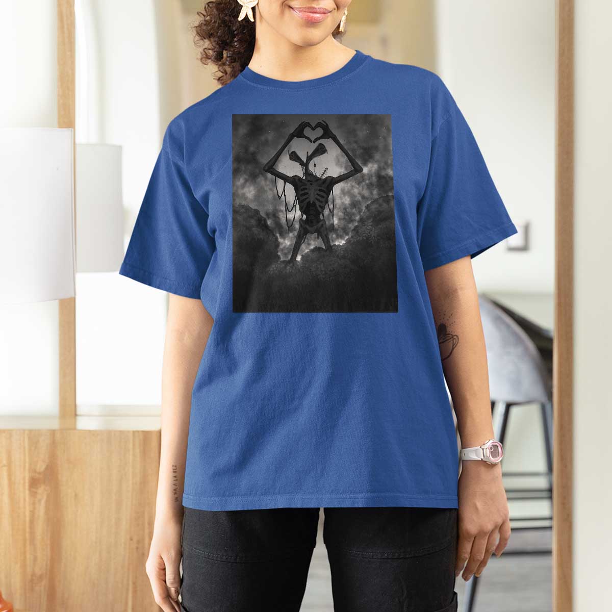 Siren Head T Shirt For Women Horror Poster Halloween Supernatural American Cryptid - Wonder Print Shop