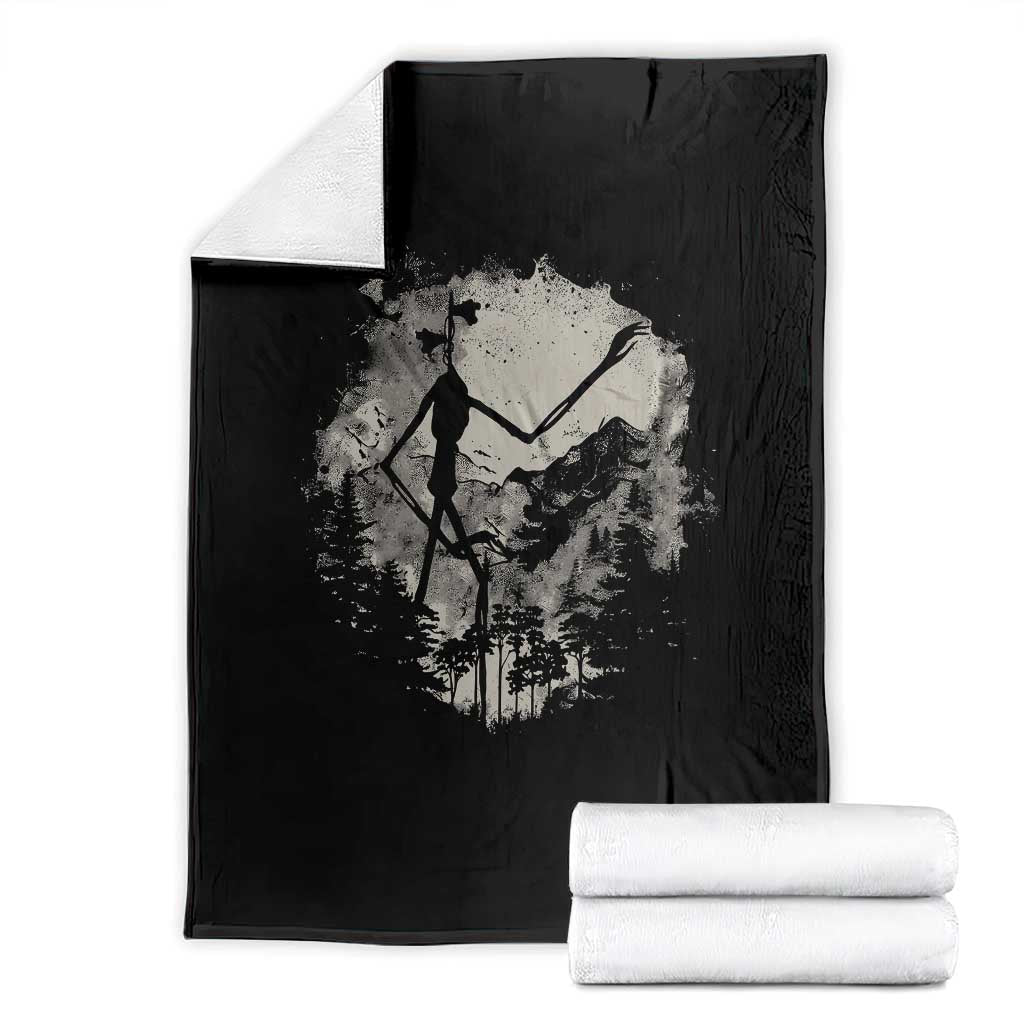 Siren Head Throw Blanket Retro Vintage American Cryptid Mountain Trees - Wonder Print Shop