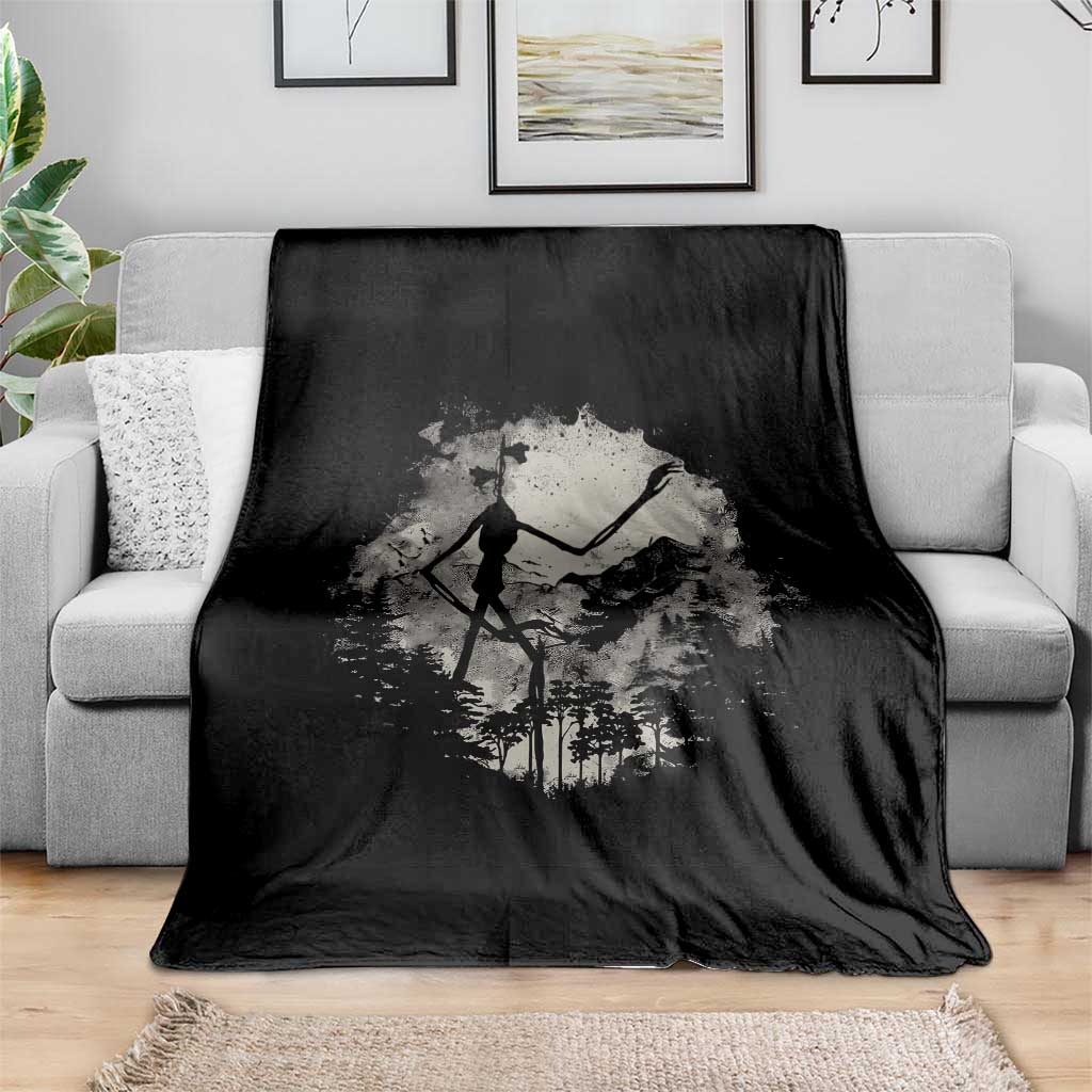 Siren Head Throw Blanket Retro Vintage American Cryptid Mountain Trees - Wonder Print Shop