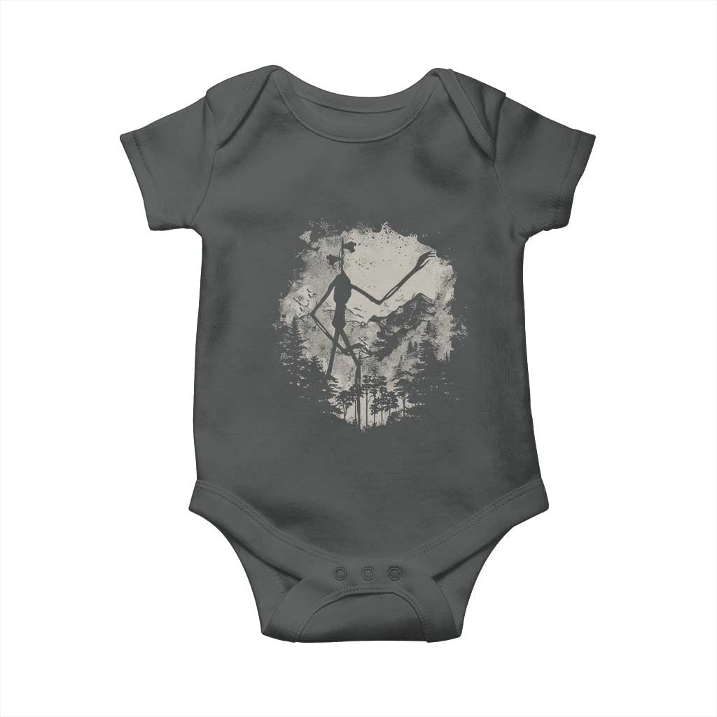Siren Head Baby Onesie Retro Vintage American Cryptid Mountain Trees - Wonder Print Shop