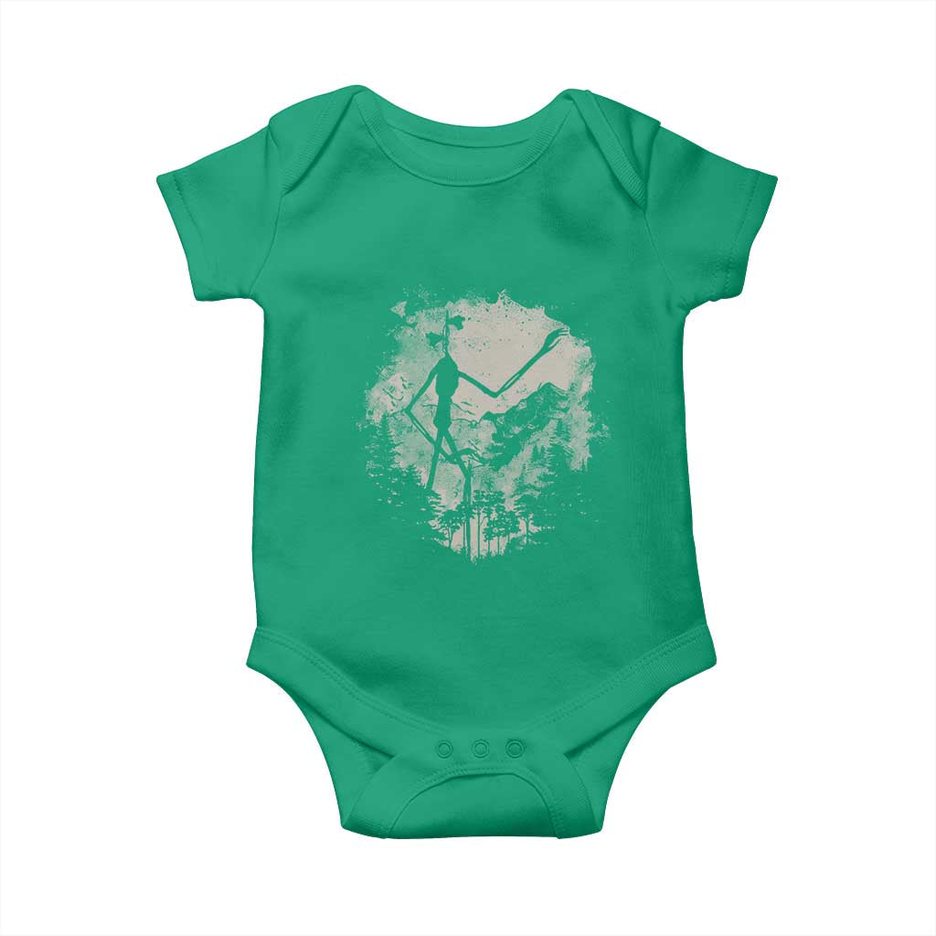Siren Head Baby Onesie Retro Vintage American Cryptid Mountain Trees - Wonder Print Shop