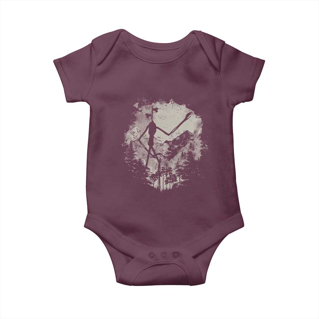 Siren Head Baby Onesie Retro Vintage American Cryptid Mountain Trees - Wonder Print Shop