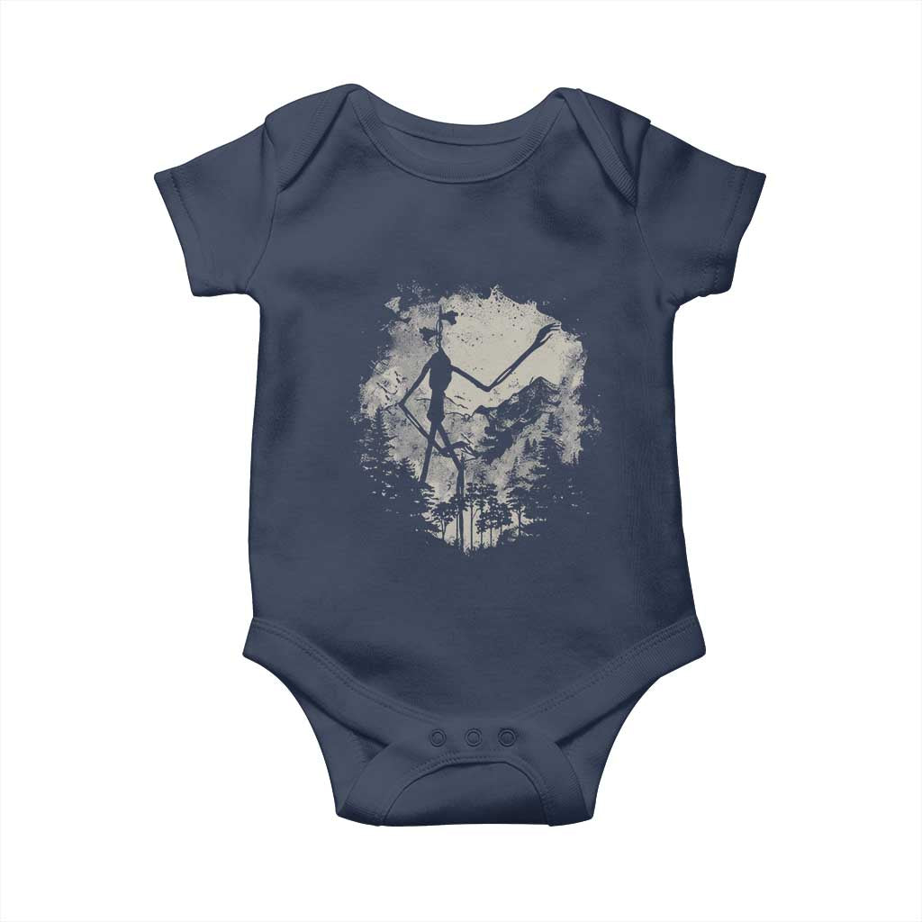 Siren Head Baby Onesie Retro Vintage American Cryptid Mountain Trees - Wonder Print Shop