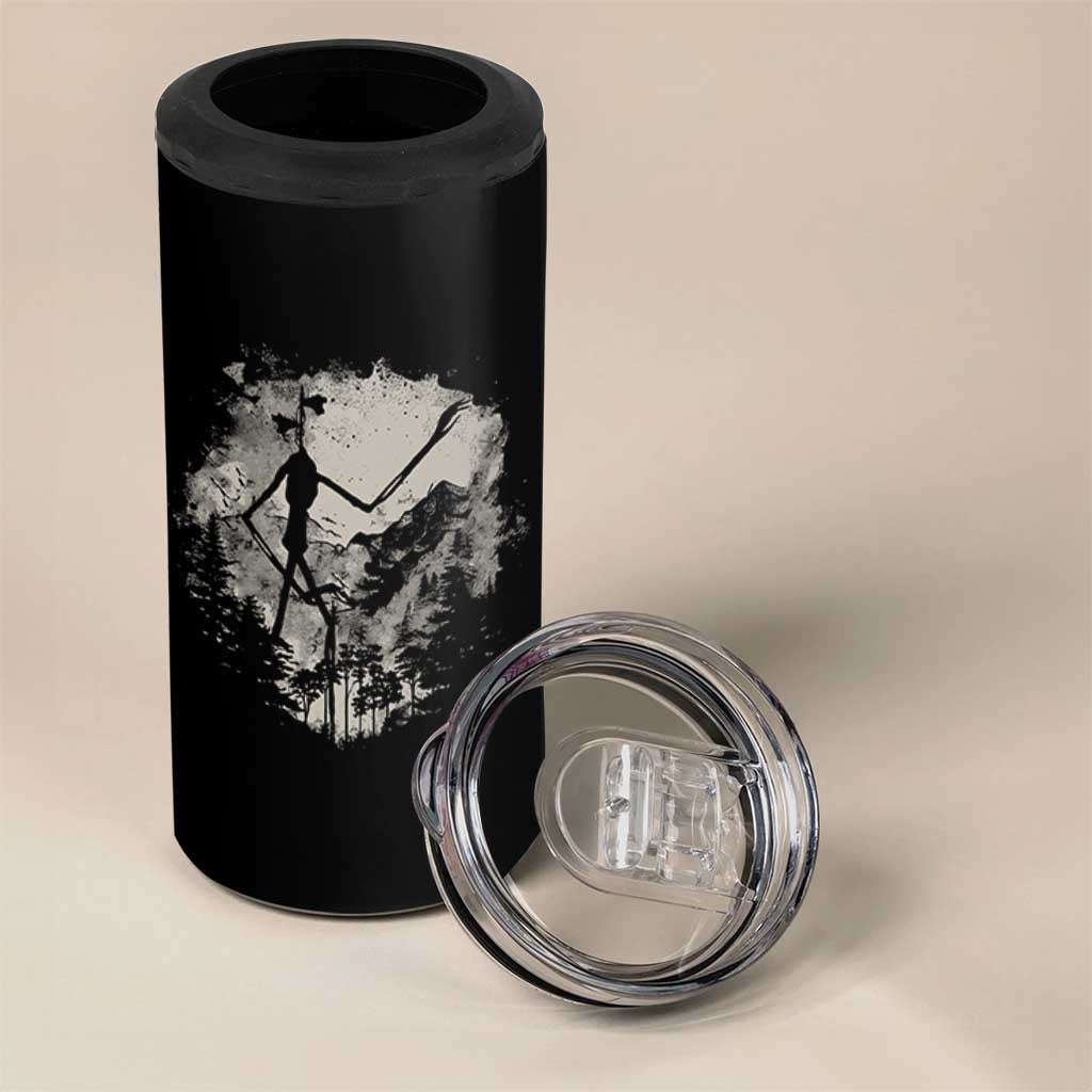 Siren Head 4 in 1 Can Cooler Tumbler Retro Vintage American Cryptid Mountain Trees - Wonder Print Shop