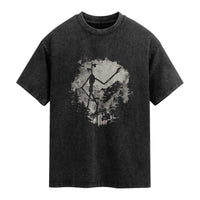 Siren Head Washed Cotton T-Shirt Retro Vintage American Cryptid Mountain Trees